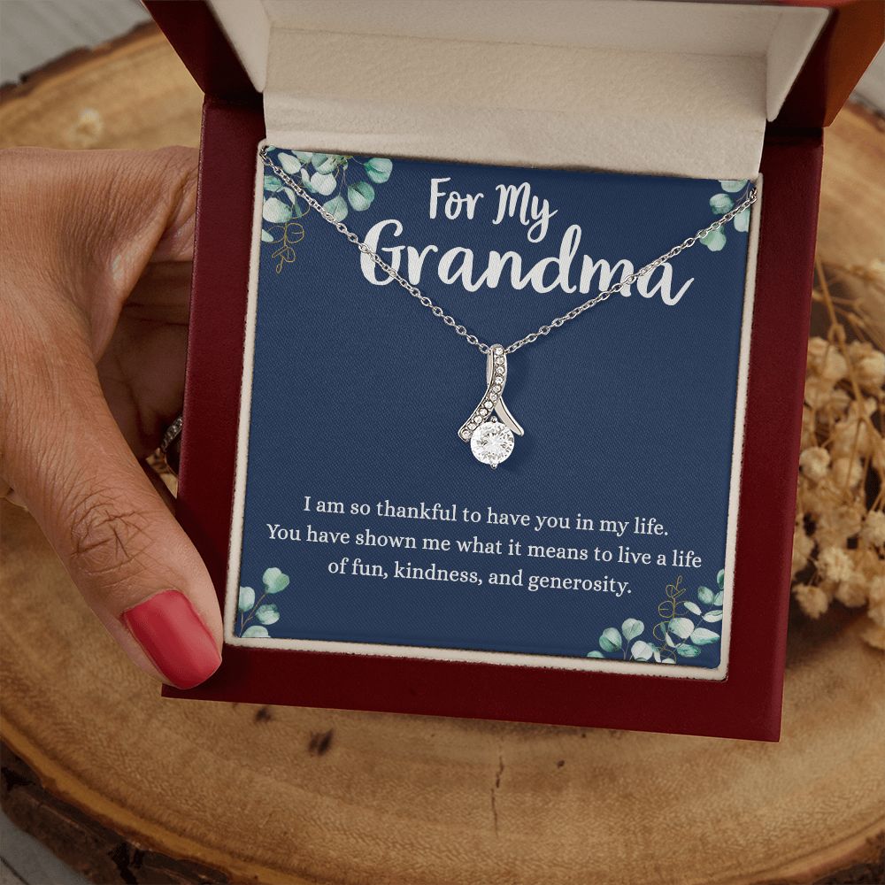 To My Grandma Necklace, Gift for Grandmother Necklace, Mothers Day Gift For Grandma Nana, Grandma Jewelry From Grandchildren GrandKids , Jewelry Box Gift For Grandma Grandmother4 Alluring Beauty Necklace