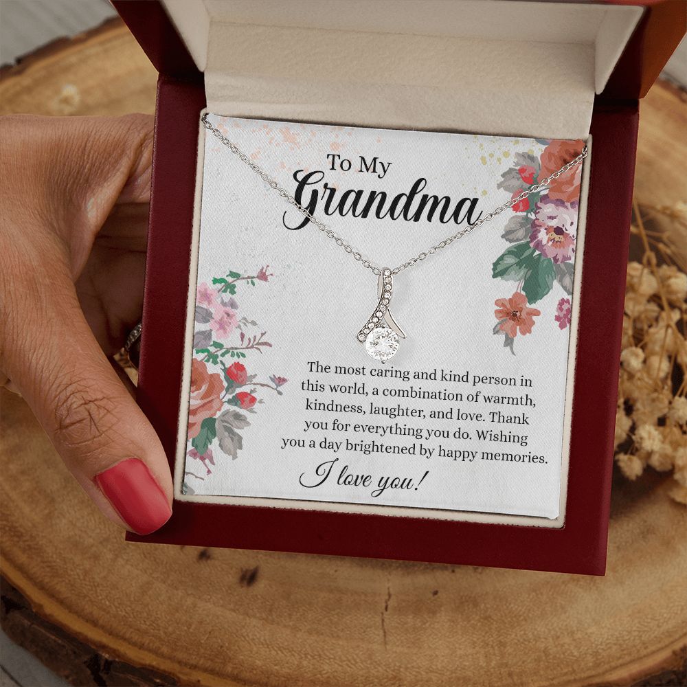 To My Grandma Necklace, Gift for Grandmother Necklace, Mothers Day Gift For Grandma Nana, Grandma Jewelry From Grandchildren GrandKids , Jewelry Box Gift For Grandma Grandmother18 Alluring Beauty Necklace