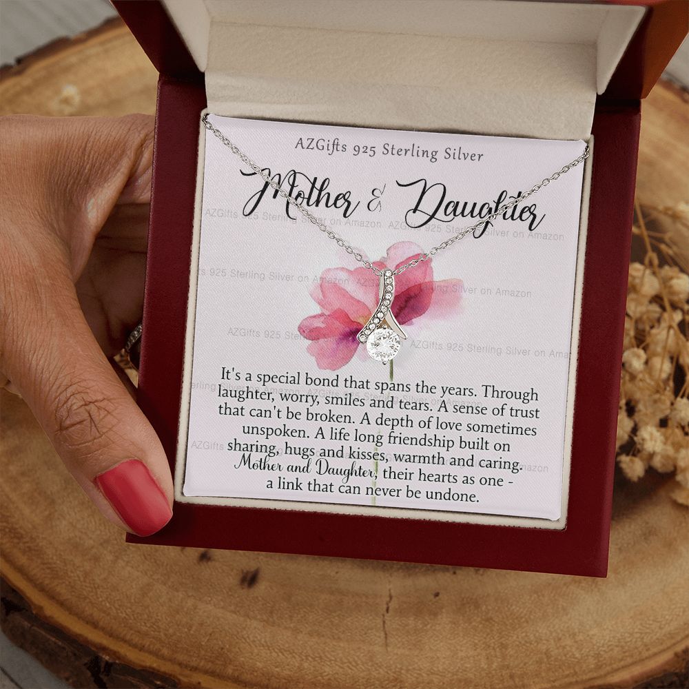 Mother Daughter Necklace with Message Card Mother Daughter Gift Mom Birthday Gift Necklace for Mom from Daughter Gift Birthday Gift for Mom Daughter Gift from Mom 301 Alluring Beauty Necklace