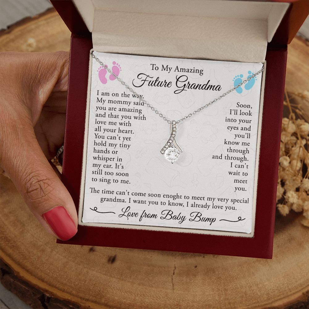 To My Grandmother Necklace, Gift for Grandmother Necklace, Mothers Day Gift For Grandma Nana, Grandma Jewelry From Grandchildren GrandKids , Jewelry Box Gift For Grandma Grandmother4 Alluring Beauty Necklace