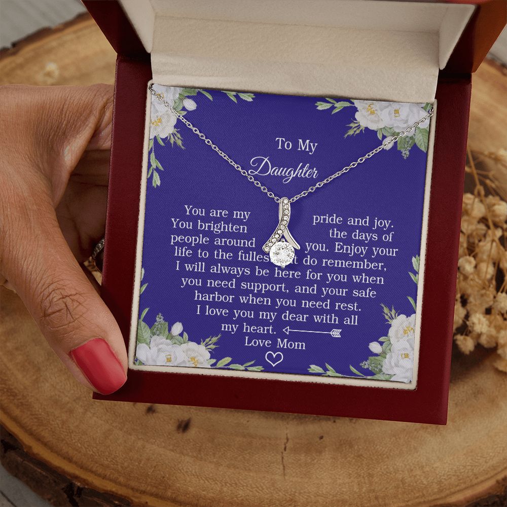 Mother Daughter Gift Ideas, To My Daughter Gift Necklace from Mom, Jewelry Pendant Present for Daughter, Birthday Christmas Gift Graduation Gifts for Daughters, Mother and Daughter Necklace 2137 Alluring Beauty Necklace