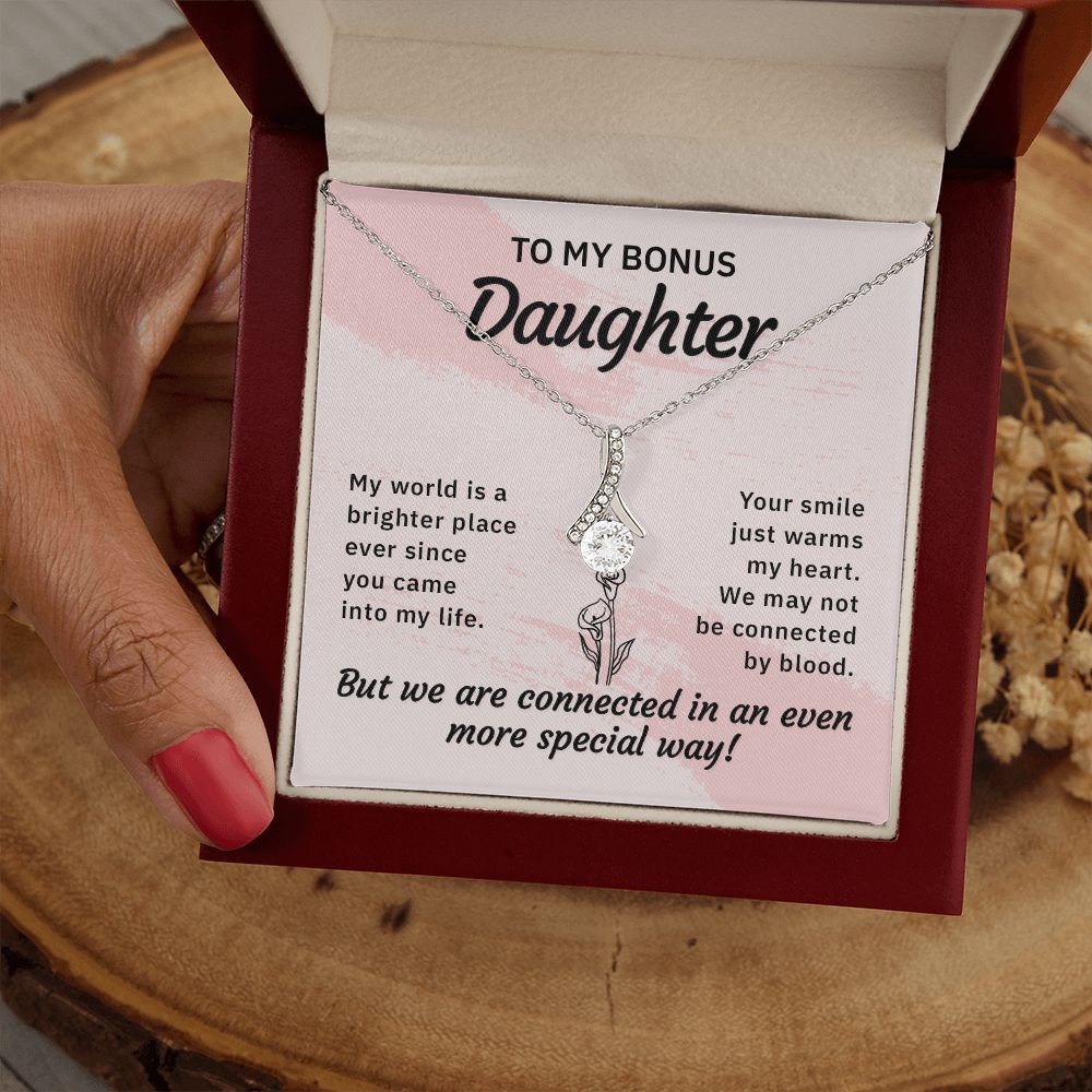 Bonus Daughter Gifts From Stepdad, Step Daughter Gifts From Stepmom, Stepdaughter Gifts From Stepdad, Father Stepdaughter Necklace, To My Bonus Daughter Necklaces, Christmas Gifts For Bonus11 Alluring Beauty Necklace