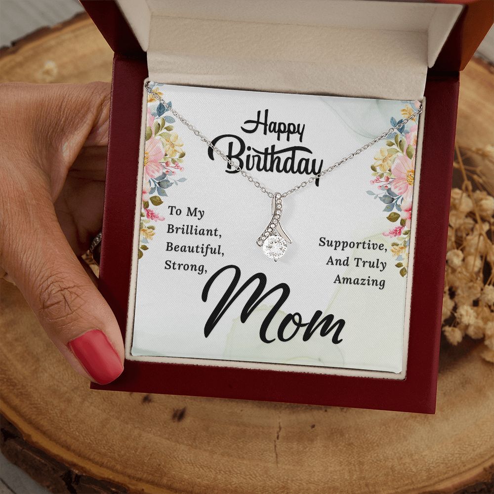 Mom Necklace Gifts for Mom from Daughter to Mom Gifts for Mothers Day from Daughter, To My Mom Necklace from Daughter to Mom Birthday Gifts Necklace with Message Card and Gift Box2229 Alluring Beauty Necklace