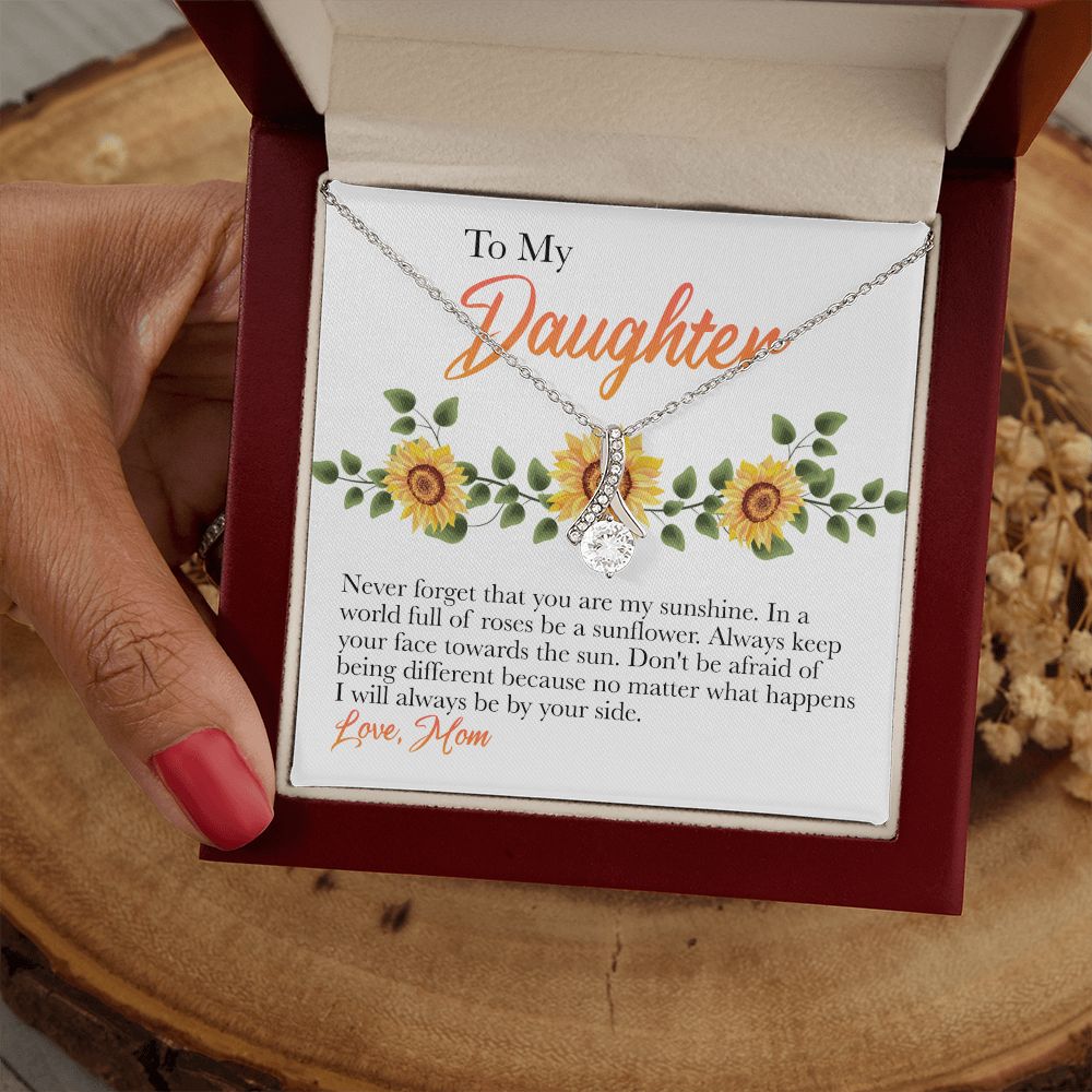 Jewelry Pendant Present for Daughter, To My Daughter Gift Necklace from Mom, Mother Daughter Gift Ideas, Birthday Christmas Gift Graduation Gifts for Daughters, Mother and Daughter Necklace 12 Alluring Beauty Necklace