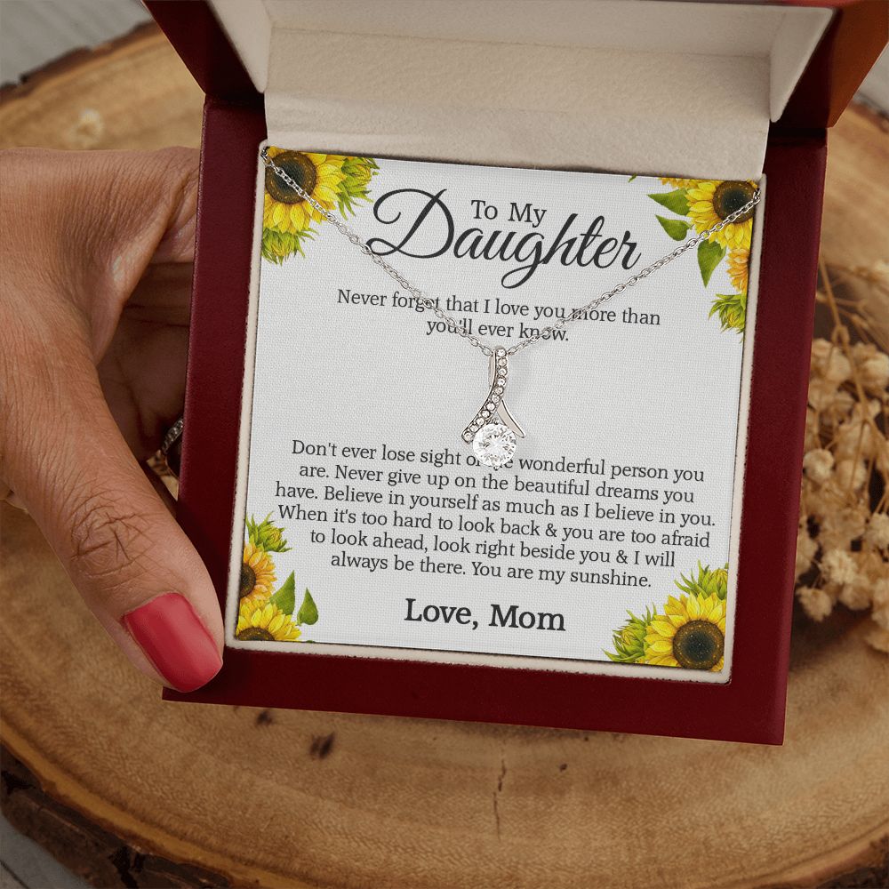 Mother Daughter Gift Ideas, To My Daughter Gift Necklace from Mom, Jewelry Pendant Present for Daughter, Birthday Christmas Gift Graduation Gifts for Daughters, Mother and Daughter Necklace 2132 Alluring Beauty Necklace