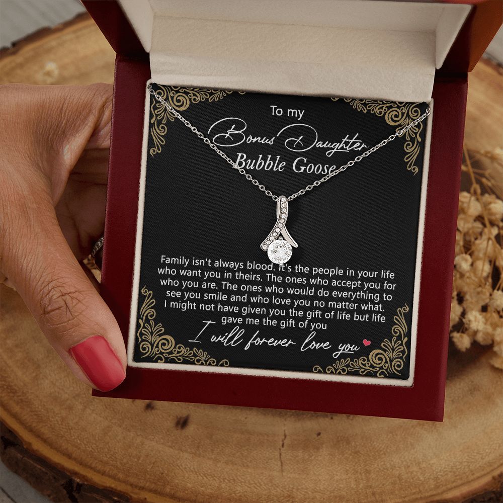 Bonus Daughter Gifts From Stepdad, Step Daughter Gifts From Stepmom, Stepdaughter Gifts From Stepdad, Father Stepdaughter Necklace, To My Bonus Daughter Necklaces, Christmas Gifts For Bonus9 Alluring Beauty Necklace