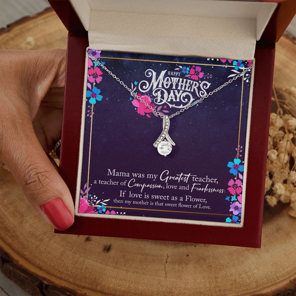 To My Mom Mother Necklace Pendant Gìt From Daughter Or Son Happy Mothers Day Mama Was My Greatest Teacher With Message Card Gift For Mom Alluring Beauty Necklace