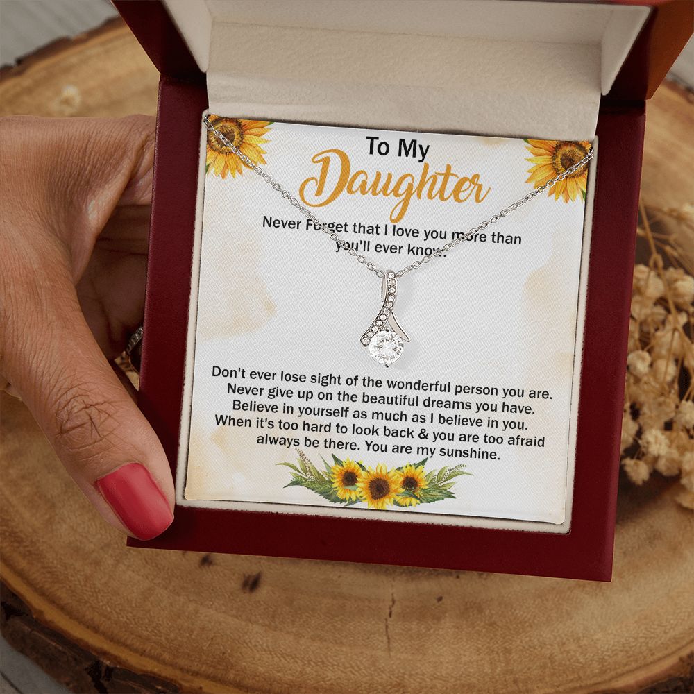 Mother Daughter Gift Ideas, To My Daughter Gift Necklace from Mom, Jewelry Pendant Present for Daughter, Birthday Christmas Gift Graduation Gifts for Daughters, Mother and Daughter Necklace 29 Alluring Beauty Necklace