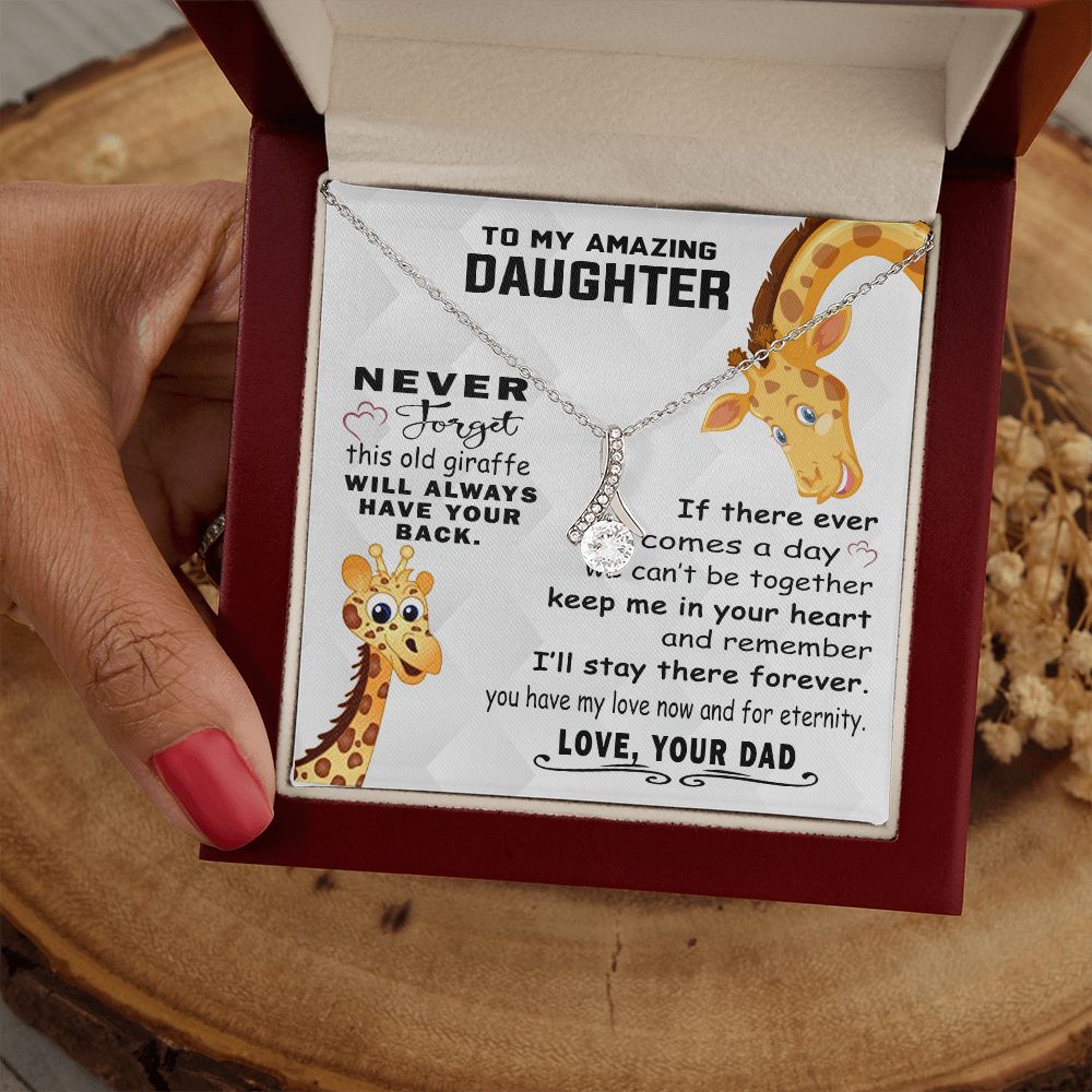 Jewelry Pendant Present for Daughter, To My Daughter Gift Necklace from Mom, Mother Daughter Gift Ideas, Birthday Christmas Gift Graduation Gifts for Daughters, Mother and Daughter Necklace 18 Alluring Beauty Necklace