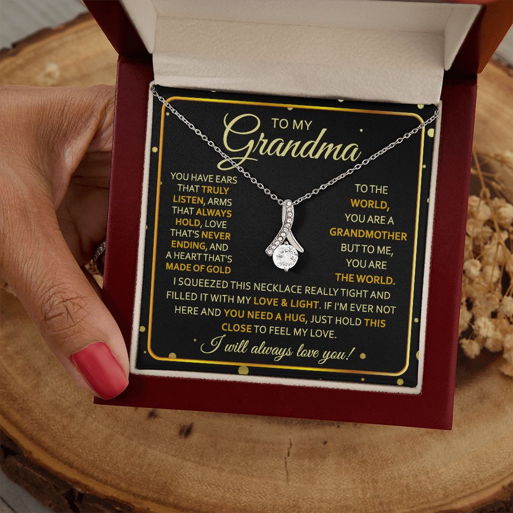 To My Grandma Necklace, Gift for Grandmother Necklace, Mothers Day Gift For Grandma Nana, Grandma Jewelry From Grandchildren GrandKids , Jewelry Box Gift For Grandma Grandmother7 Alluring Beauty Necklace