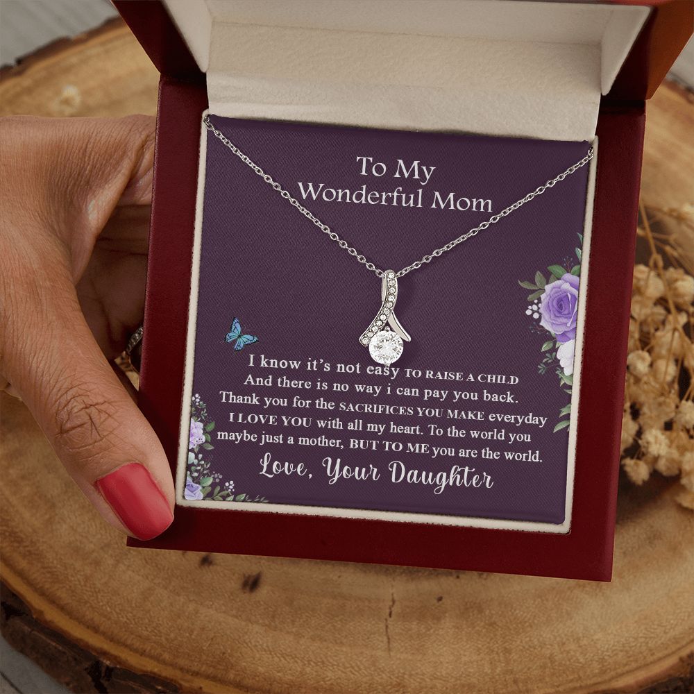Mom Necklace Gifts for Mom from Daughter to Mom Gifts for Mothers Day from Daughter, To My Mom Necklace from Daughter to Mom Birthday Gifts Necklace with Message Card and Gift Box2231 Alluring Beauty Necklace