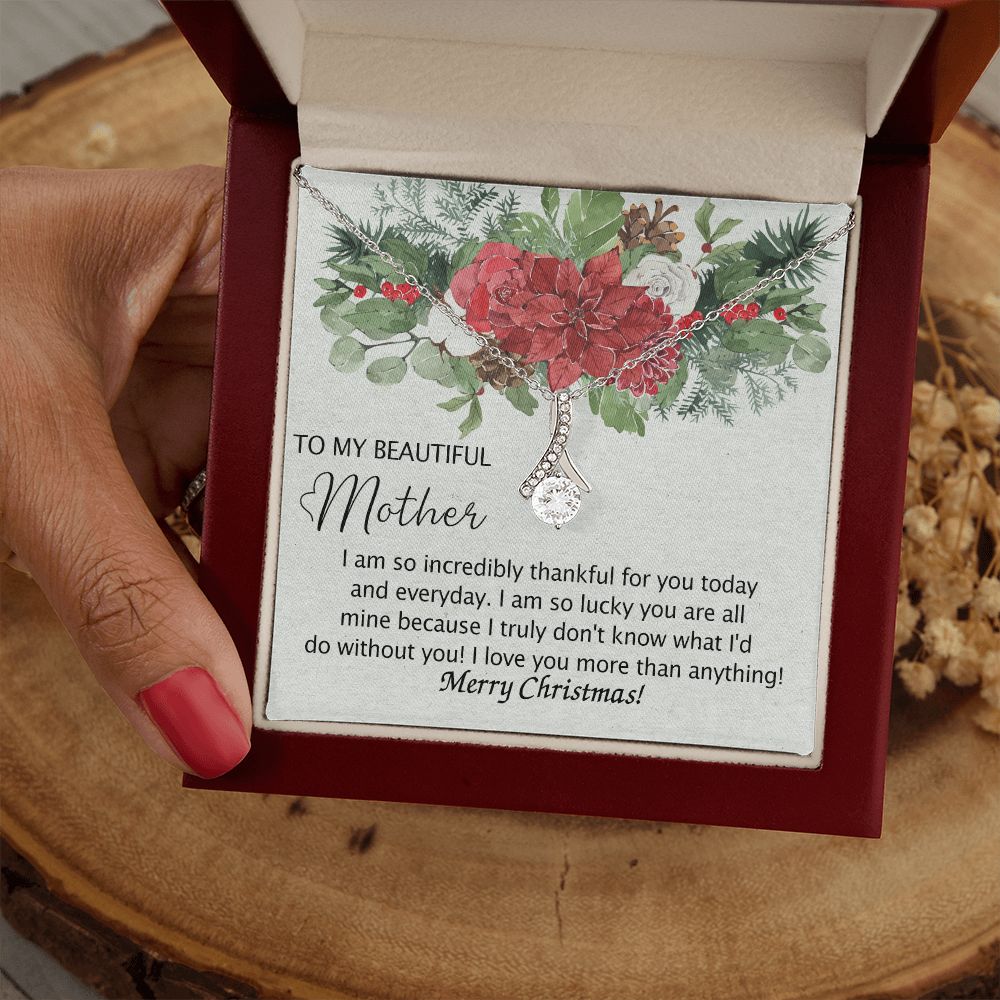 To My Mother Necklace from Daughter Pendant for Mom Christmas Pendant Inspirational Gift from Son to Mom Personalized Necklace Gift for Mother Fiance Christmas Present from Child 301 Alluring Beauty Necklace