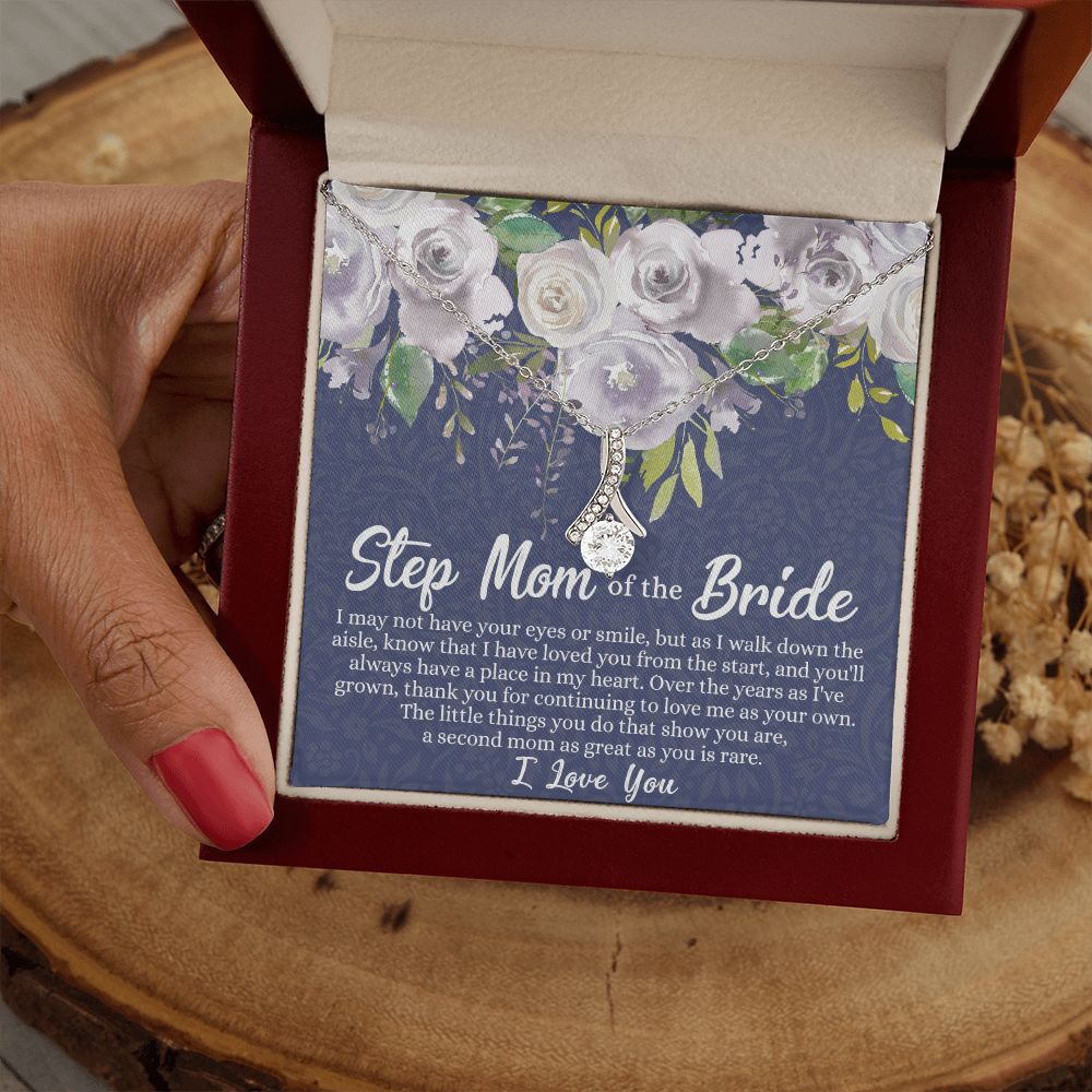 To My Stepmother of the Bride Necklace, Stepmother of the Bride Gifts Idea, Necklace for Stepmom of the Bride Gifts, Wedding Gifts for Stepmom, Gifts for Step Mother of the Bride Alluring Beauty Necklace