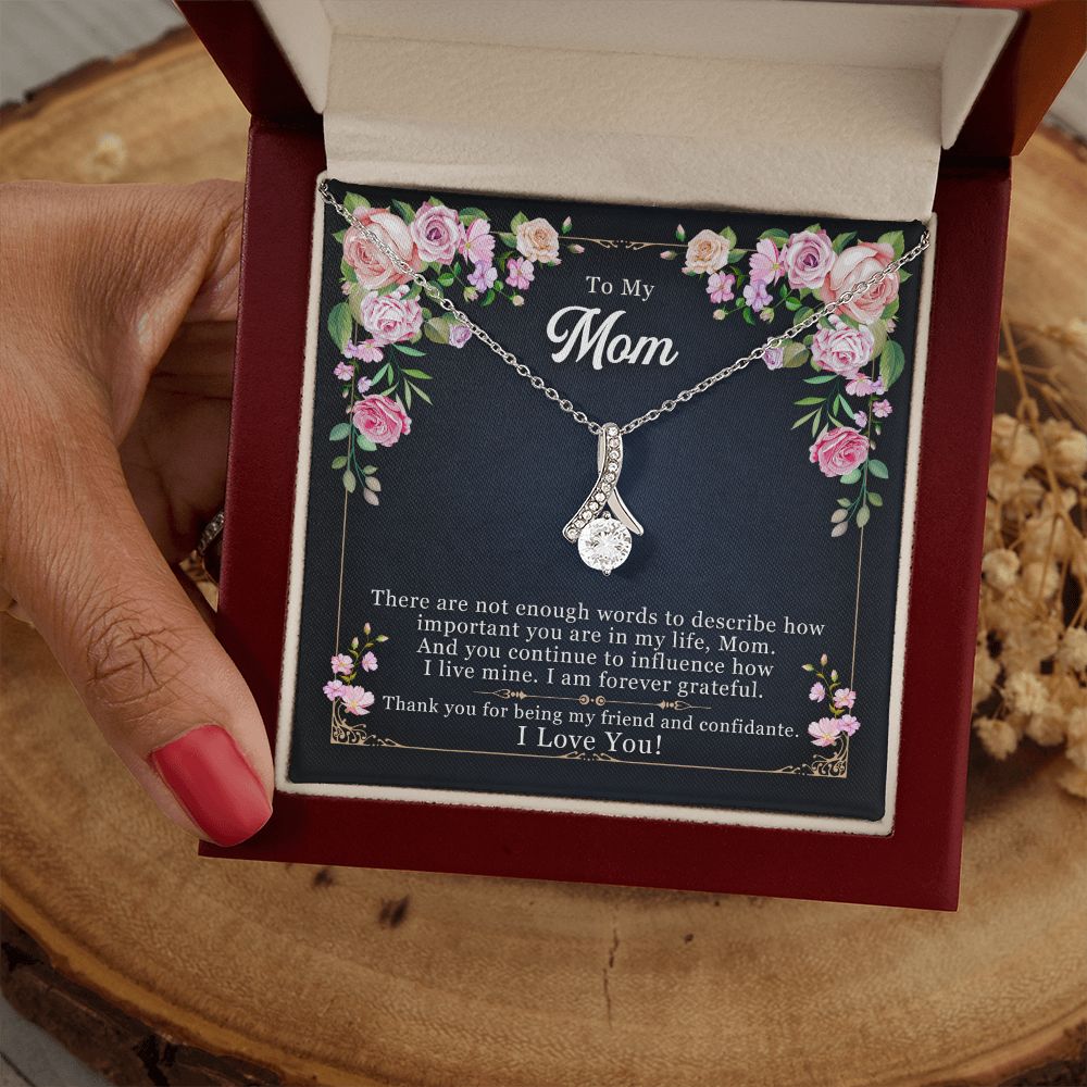 To My Mom Necklace Pendant Gift From Daughter Thank You For Being My Friend And Confidant With Message Card Gift For Mom Alluring Beauty Necklace