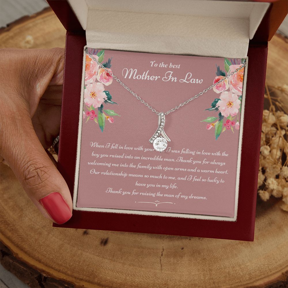 To The Best Mother In Law Gifts, Love Knot Necklace, Mother's Day Necklace Gifts Alluring Beauty Necklace