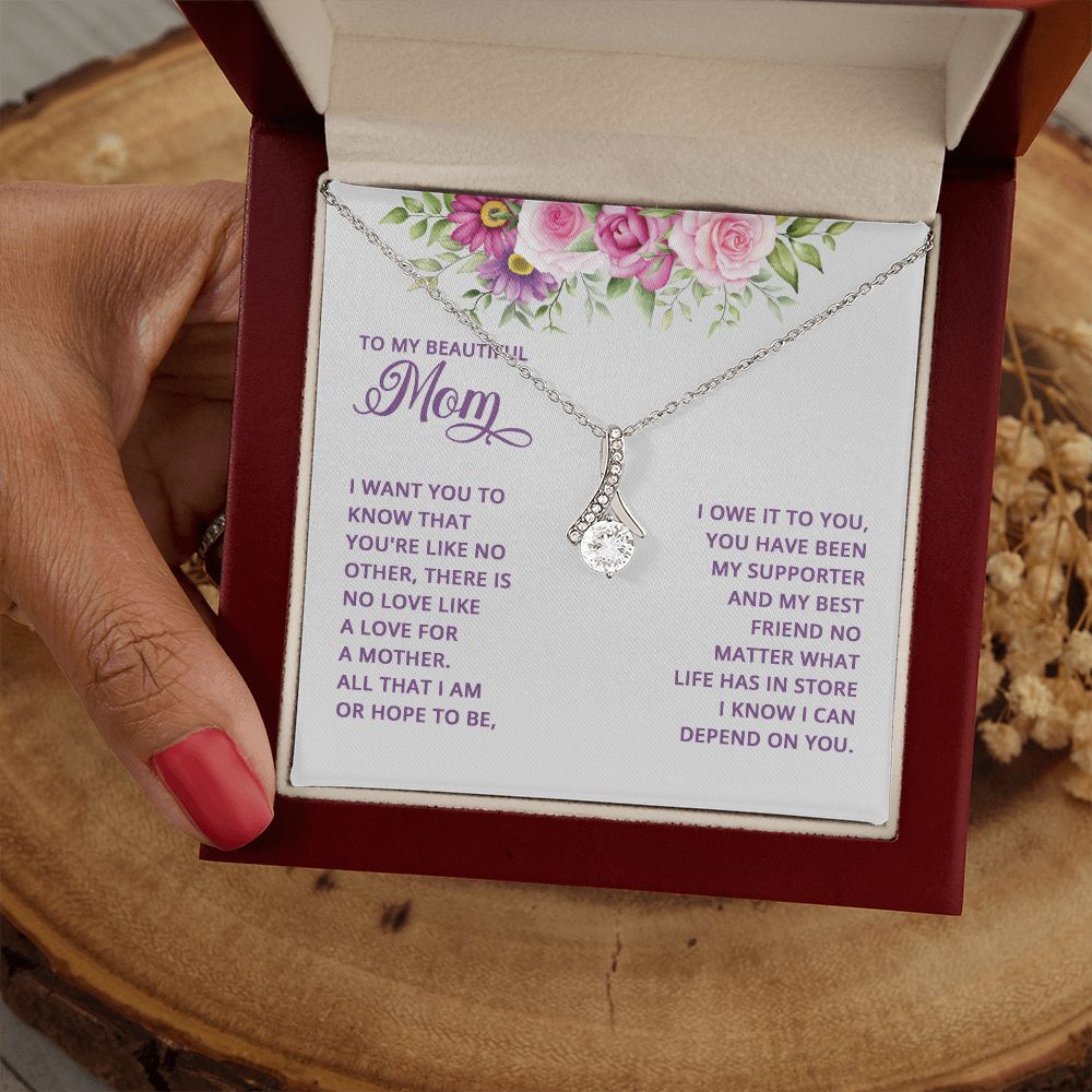 Mom Necklace Gifts for Mom from Daughter to Mom Gifts for Mothers Day from Daughter, To My Mom Necklace from Daughter to Mom Birthday Gifts Necklace with Message Card and Gift Box17 Alluring Beauty Necklace