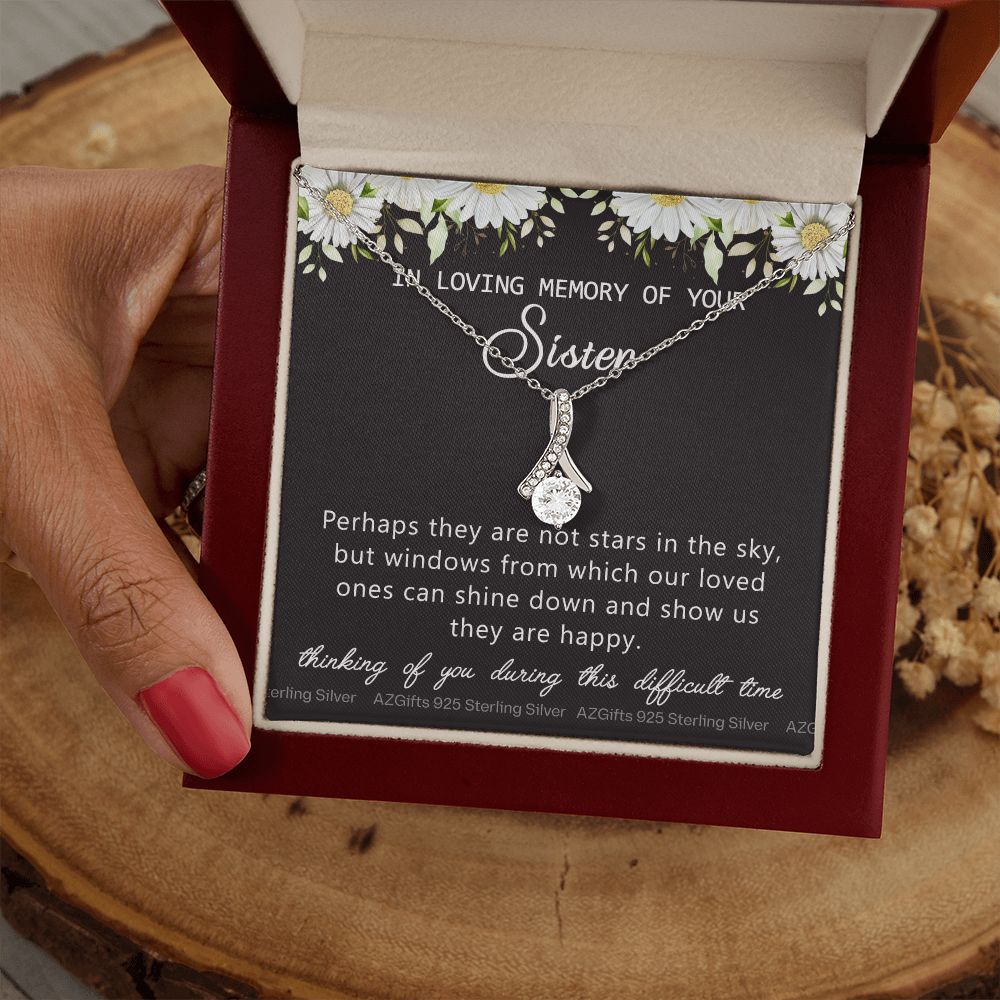 Loss Of Sister Necklace Gift, Sympathy Loss Of Sister, Sympathy Gift Box, Loss Of Sister Necklace, Loss Of Sister, Loss Of Sister Gift, Condolence Gifts, Remembrance Necklace for Women Alluring Beauty Necklace