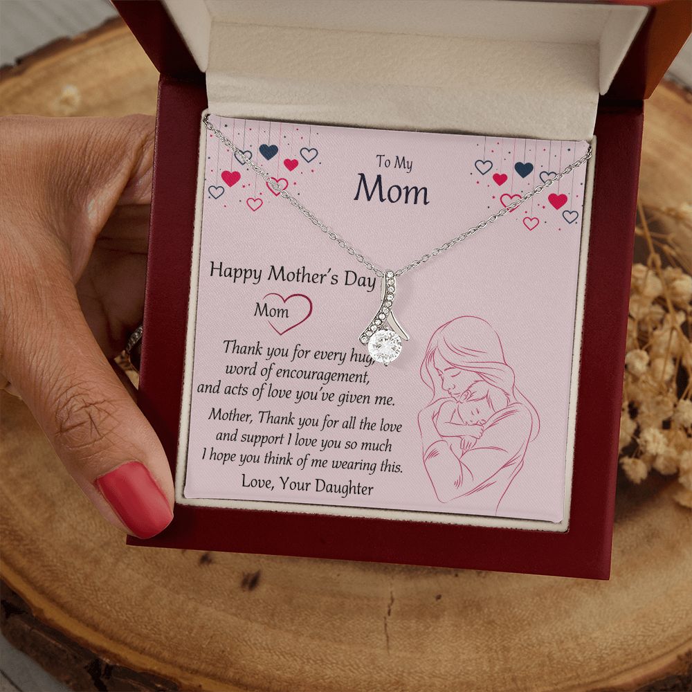 Mom Necklace Gifts for Mom from Daughter to Mom Gifts for Mothers Day from Daughter, To My Mom Necklace from Daughter to Mom Birthday Gifts Necklace with Message Card and Gift Box10 Alluring Beauty Necklace