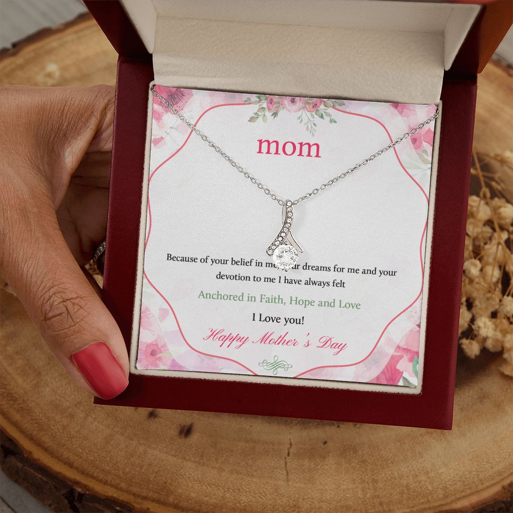Mom Necklace Gifts for Mom from Daughter to Mom Gifts for Mothers Day from Daughter, To My Mom Necklace from Daughter to Mom Birthday Gifts Necklace with Message Card and Gift Box12 Alluring Beauty Necklace