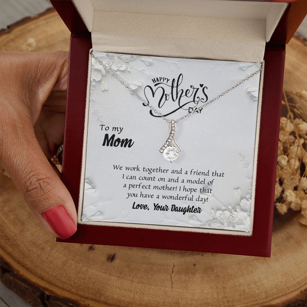 To My Mom Necklace Pendant Gift From Daughter And Happy Mother's Day Gift For Mom Birthday, Anniversary Together And A Friend Alluring Beauty Necklace