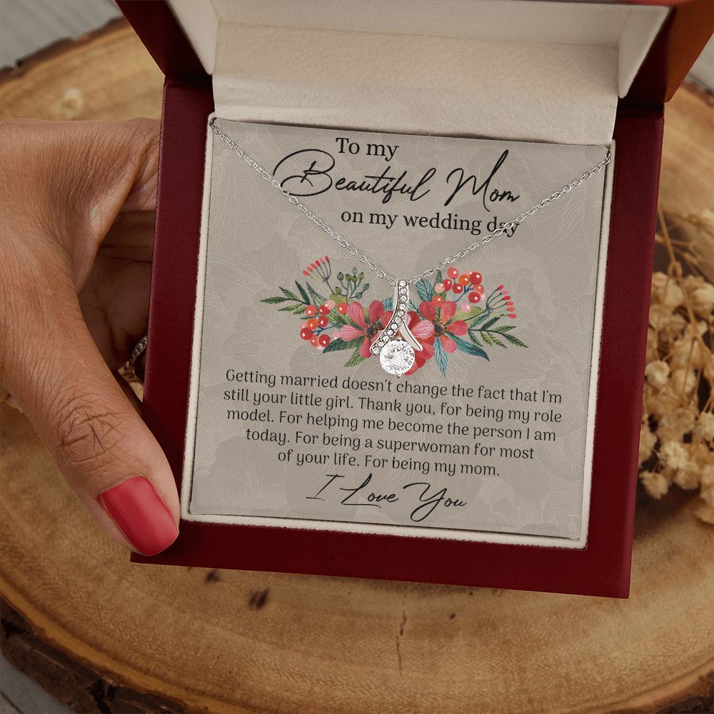 Mom Wedding Gift from Bride, Gift for Mom on Wedding Day, Mother of the Bride Necklace, Wedding Gift for Mom, Bride to Mom Gift Alluring Beauty Necklace