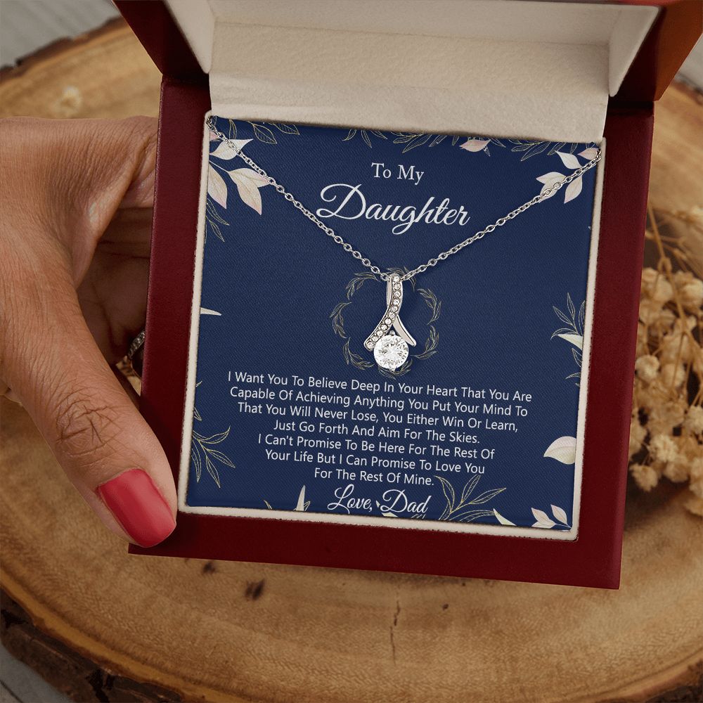 Gift For Daughter from Dad Daughter Father Necklace for Daughter Gift from Dad To My Daughter Necklace Daughters Birthday Christmas Jewelry Birthday Gifts for Women Girls Alluring Beauty Necklace