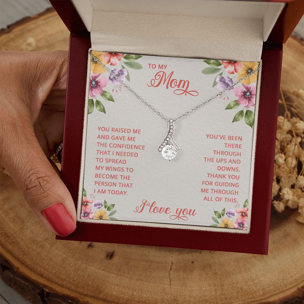 Mom Necklace Gifts for Mom from Daughter to Mom Gifts for Mothers Day from Daughter, To My Mom Necklace from Daughter to Mom Birthday Gifts Necklace with Message Card and Gift Box16 Alluring Beauty Necklace