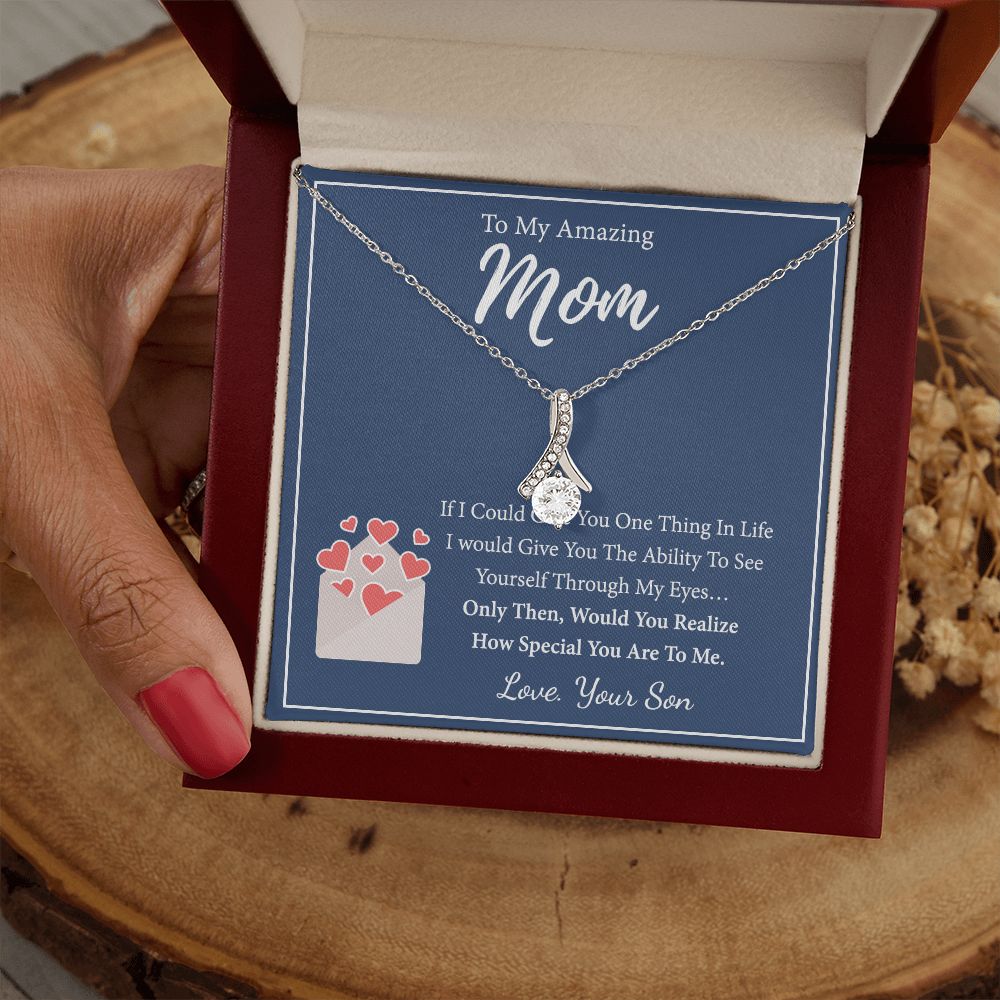 Mom Necklace Gifts for Mom from Daughter to Mom Gifts for Mothers Day from Daughter, To My Mom Necklace from Daughter to Mom Birthday Gifts Necklace with Message Card and Gift Box2238 Alluring Beauty Necklace