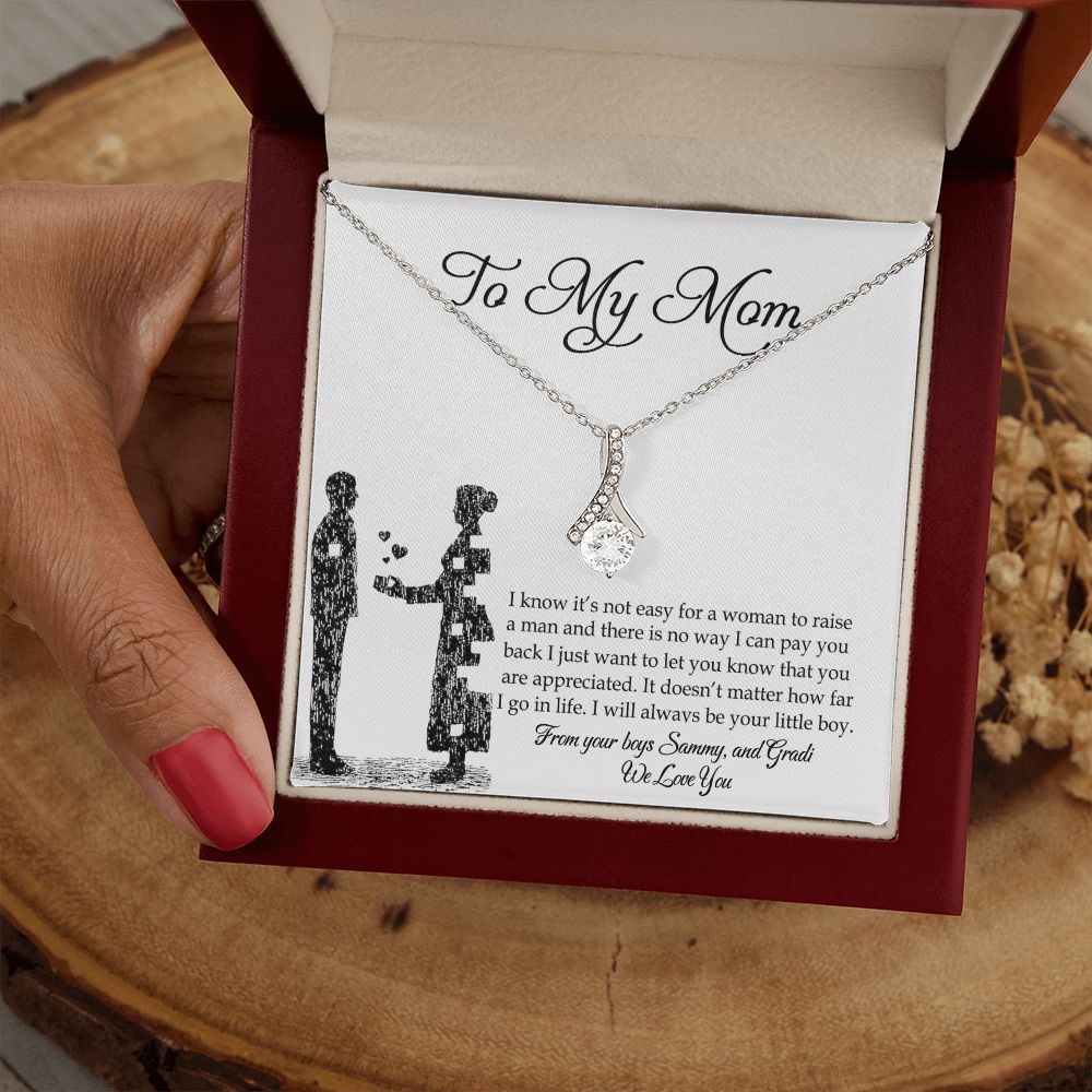 To My Mom Necklace, Gift For Mom, Mother's Day Gift from Son, Mom Jewelry Gift for Mothers Day, Birthday Gift for Mother, Moms Gift from Daughter Son, Necklace for Mom Mother Alluring Beauty Necklace