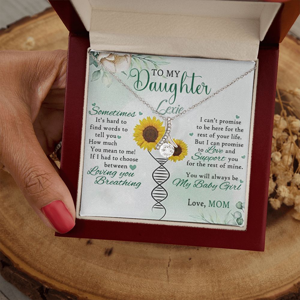 Jewelry Pendant Present for Daughter, To My Daughter Gift Necklace from Mom, Mother Daughter Gift Ideas, Birthday Christmas Gift Graduation Gifts for Daughters, Mother and Daughter Necklace 17 Alluring Beauty Necklace