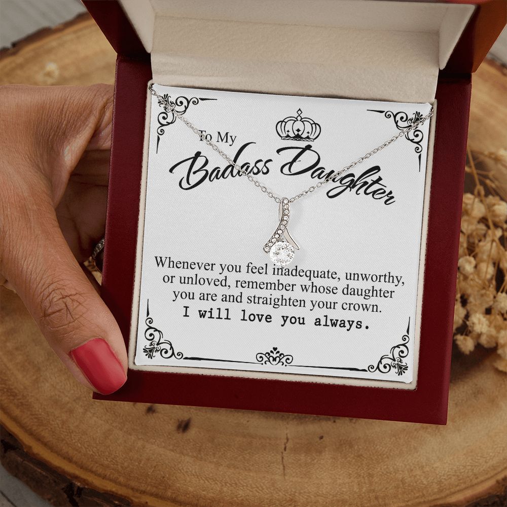 Bonus Daughter Gifts From Stepdad, Step Daughter Gifts From Stepmom, Stepdaughter Gifts From Stepdad, Father Stepdaughter Necklace, To My Bonus Daughter Necklaces, Christmas Gifts For Bonus7 Alluring Beauty Necklace