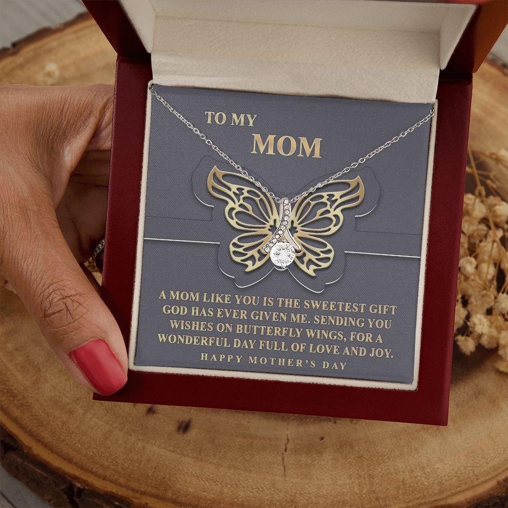 To My Mom Necklace, Gift For Mom, Mother's Day Gift from Daughter, Mom Jewelry Gift for Mothers Day, Birthday Gift for Mother, Moms Gift from Daughter Son, Necklace for Mom Mother 12 Alluring Beauty Necklace