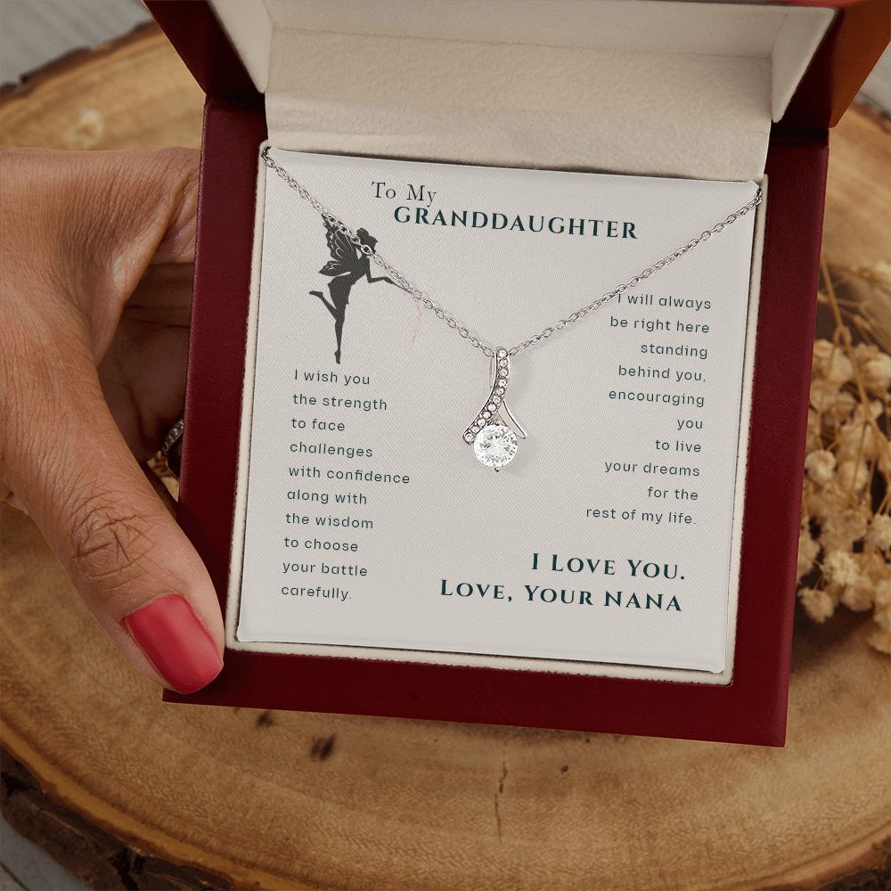 To My Granddaughter Dragonfly Necklace, Gift for Granddaughter From Nana Alluring Beauty Necklace