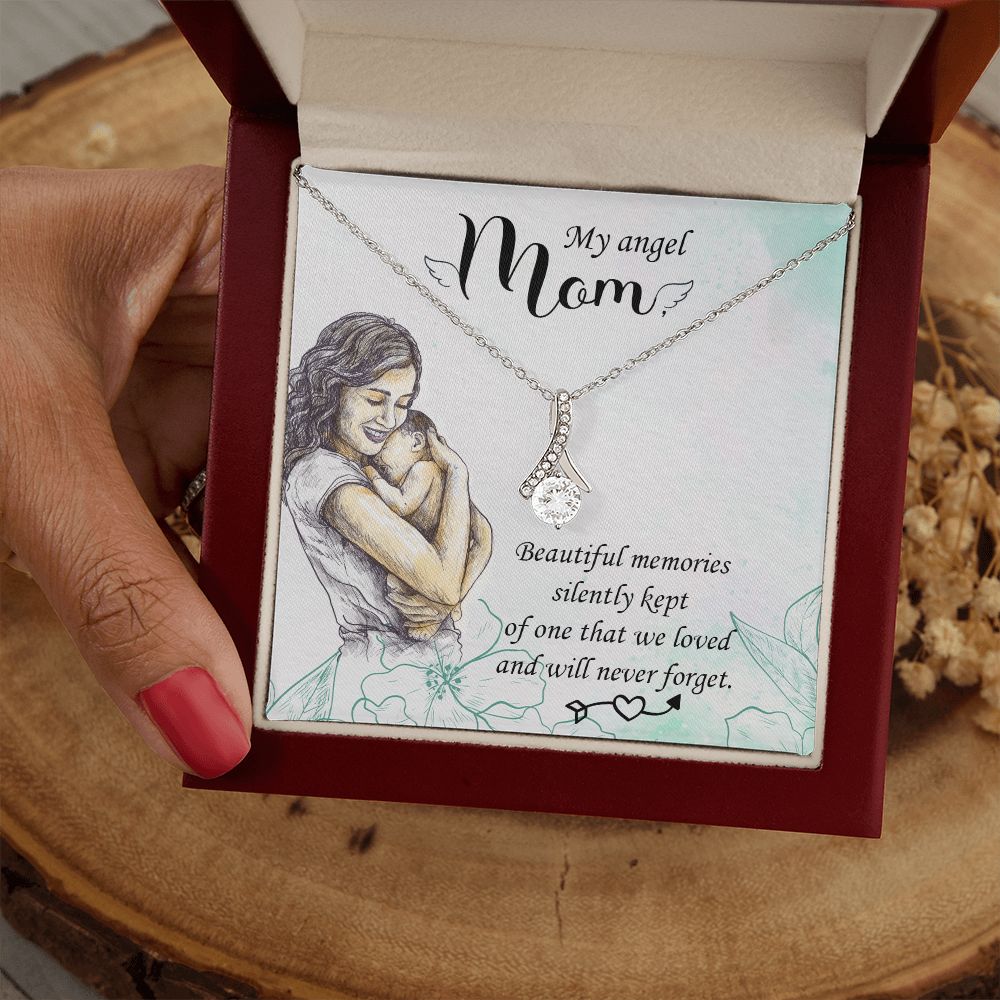 To My Mom Mother My Angel Necklace Pendant Gift From Daughter Beautiful Memories With Message Card Gift For Mom Alluring Beauty Necklace