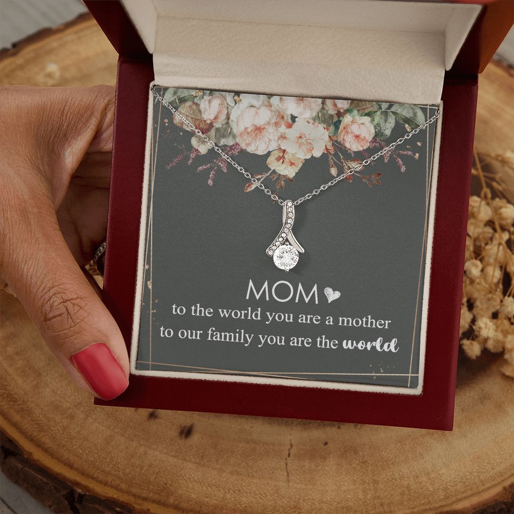 Mom Necklace Gifts for Mom from Daughter to Mom Gifts for Mothers Day from Daughter, To My Mom Necklace from Daughter to Mom Birthday Gifts Necklace with Message Card and Gift Box4 Alluring Beauty Necklace