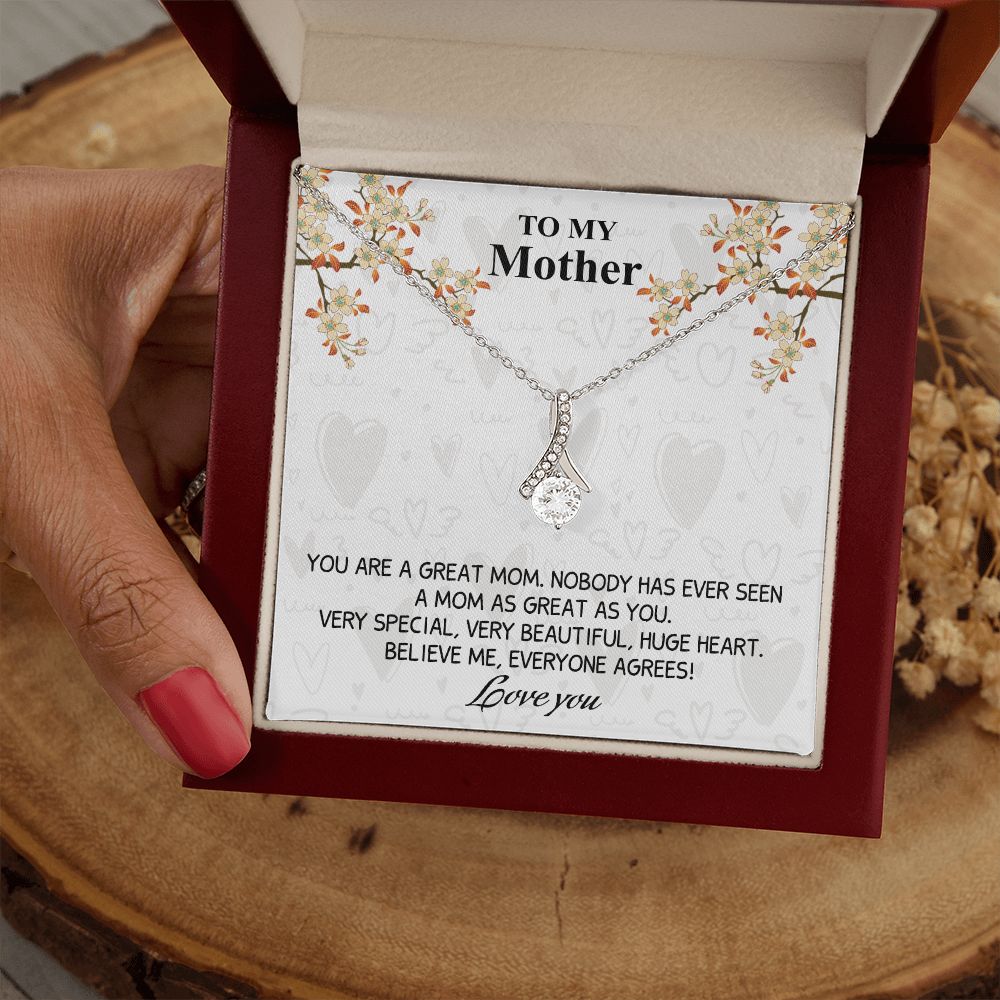 Mom Necklace Gifts for Mom from Daughter to Mom Gifts for Mothers Day from Daughter, To My Mom Necklace from Daughter to Mom Birthday Gifts Necklace with Message Card and Gift Box8 Alluring Beauty Necklace