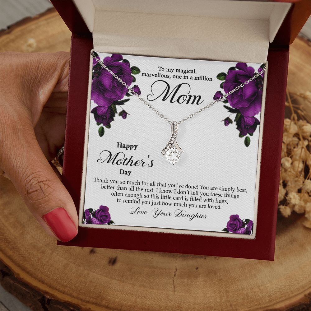 Mom Necklace Gifts for Mom from Daughter to Mom Gifts for Mothers Day from Daughter, To My Mom Necklace from Daughter to Mom Birthday Gifts Necklace with Message Card and Gift Box3 Alluring Beauty Necklace