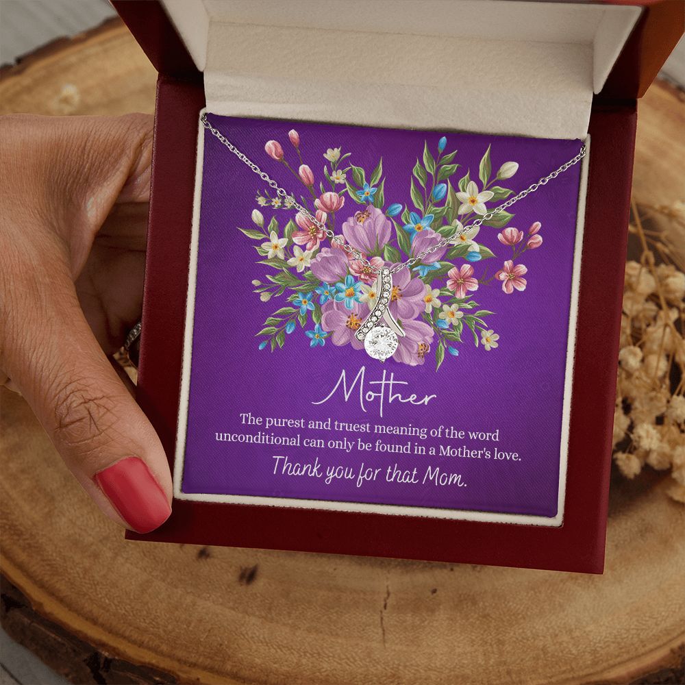 Happy Mother's Day Gift for Mom from Daughter Message Card Necklace Gift Idea Mother Jewelry Mom Necklace from Daughter To My Mom Love Knot Necklace Pendant Alluring Beauty Necklace