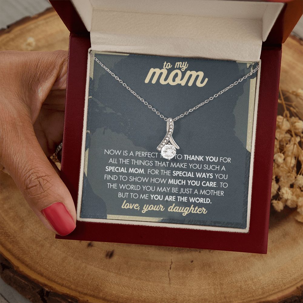 Mom Necklace Gifts for Mom from Daughter to Mom Gifts for Mothers Day from Daughter, To My Mom Necklace from Daughter to Mom Birthday Gifts Necklace with Message Card and Gift Box2237 Alluring Beauty Necklace