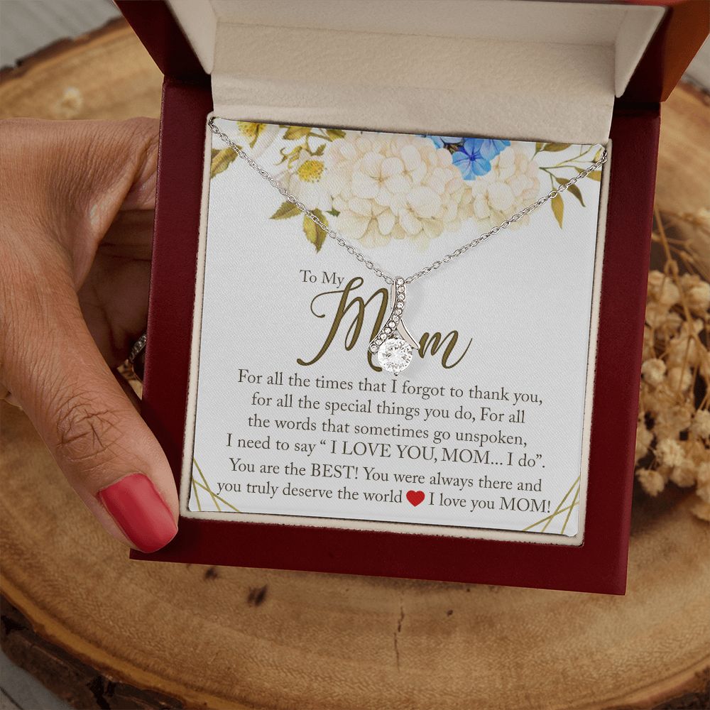 To My Mom Necklace, Gift For Mom, Mother's Day Gift from Daughter, Mom Jewelry Gift for Mothers Day, Birthday Gift for Mother, Moms Gift from Daughter Son, Necklace for Mom Mother 16 Alluring Beauty Necklace