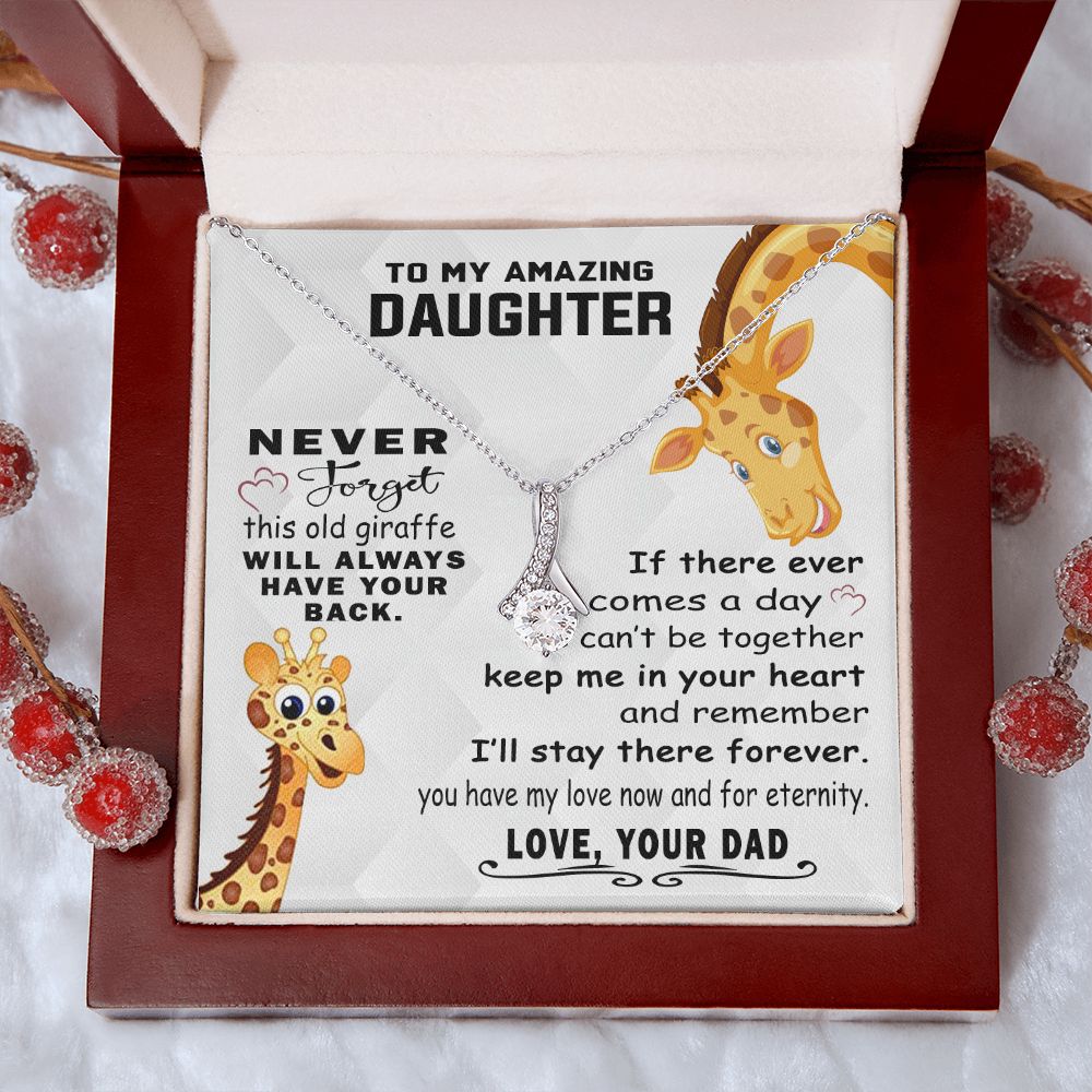 Jewelry Pendant Present for Daughter, To My Daughter Gift Necklace from Mom, Mother Daughter Gift Ideas, Birthday Christmas Gift Graduation Gifts for Daughters, Mother and Daughter Necklace 18 Alluring Beauty Necklace