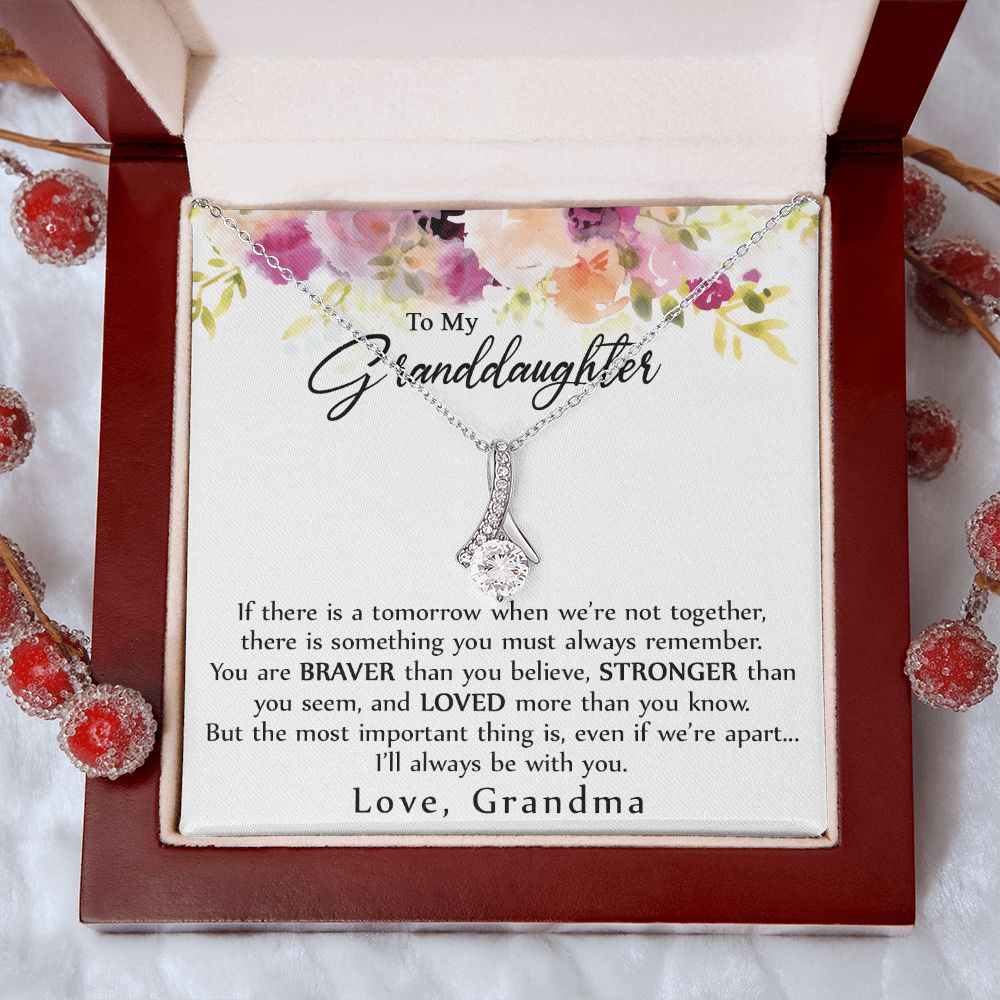 To My Granddaughter Love Knot Necklace, Graduation Gift For Girl From Grandma Alluring Beauty Necklace