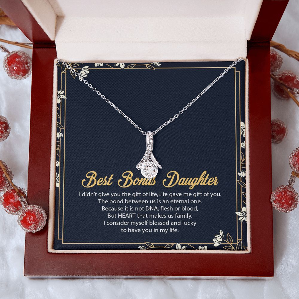 Bonus Daughter Gifts From Stepdad, Step Daughter Gifts From Stepmom, Stepdaughter Gifts From Stepdad, Father Stepdaughter Necklace, To My Bonus Daughter Necklaces, Christmas Gifts For Bonus8 Alluring Beauty Necklace