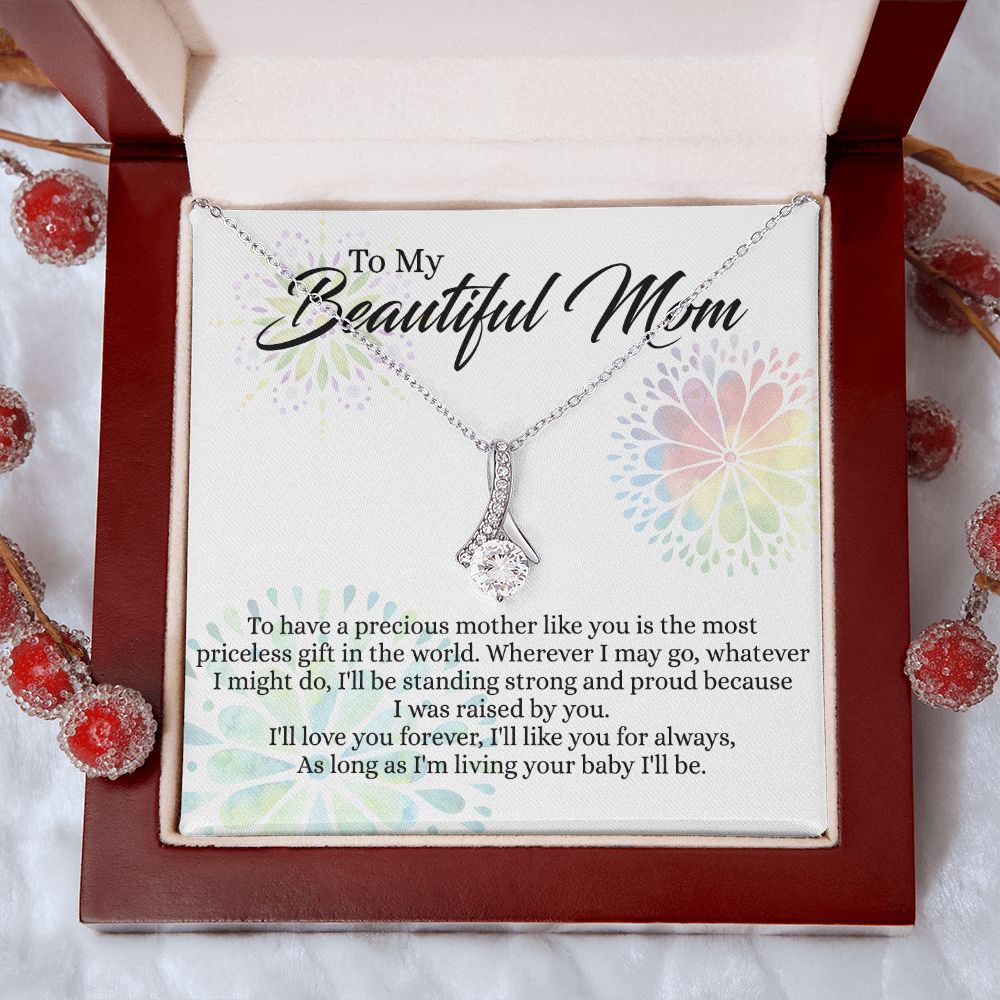 To My Mom Necklace, Gift For Mom, Mother's Day Gift from Daughter, Mom Jewelry Gift for Mothers Day, Birthday Gift for Mother, Moms Gift from Daughter Son, Necklace for Mom Mother 4 Alluring Beauty Necklace