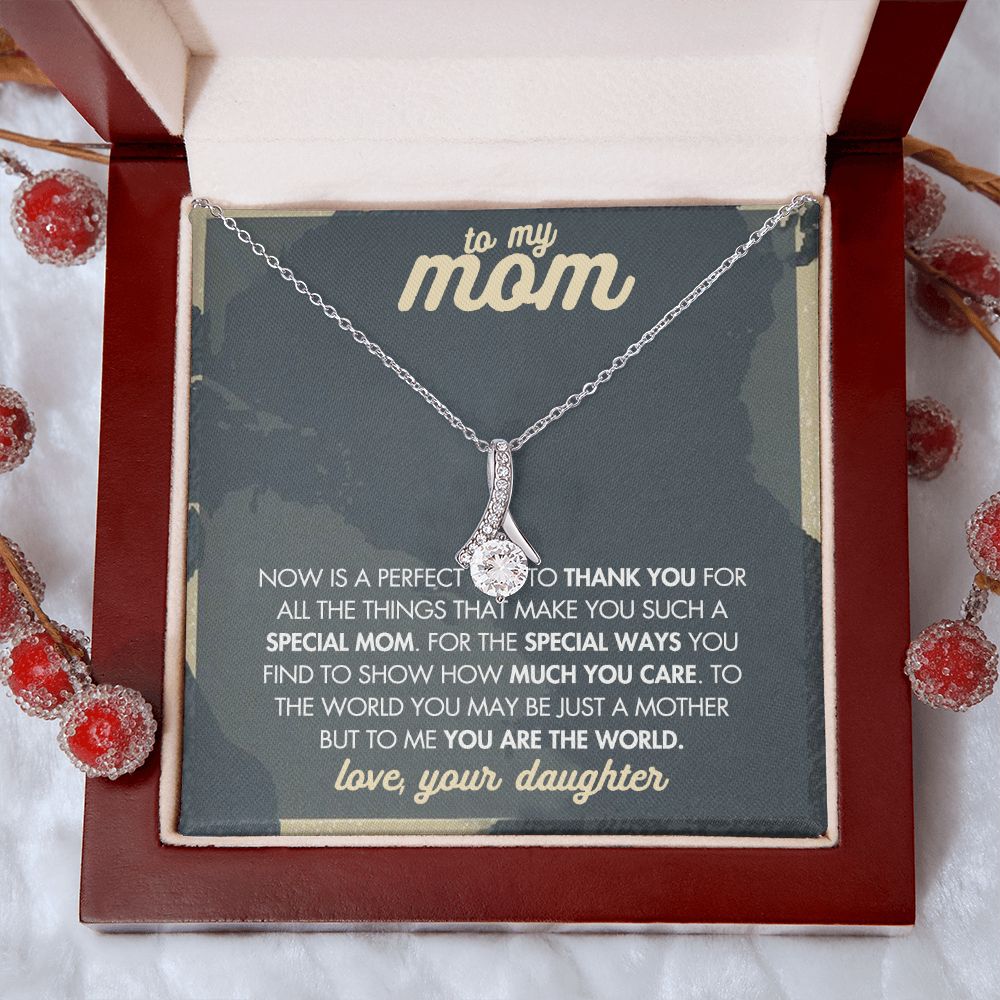 Mom Necklace Gifts for Mom from Daughter to Mom Gifts for Mothers Day from Daughter, To My Mom Necklace from Daughter to Mom Birthday Gifts Necklace with Message Card and Gift Box2237 Alluring Beauty Necklace