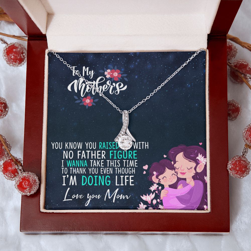 To My Mom Mother Necklace Pendant Gift From Daughter Thank You Even Though I'm Doing Life With Message Card Gift For Mom Alluring Beauty Necklace