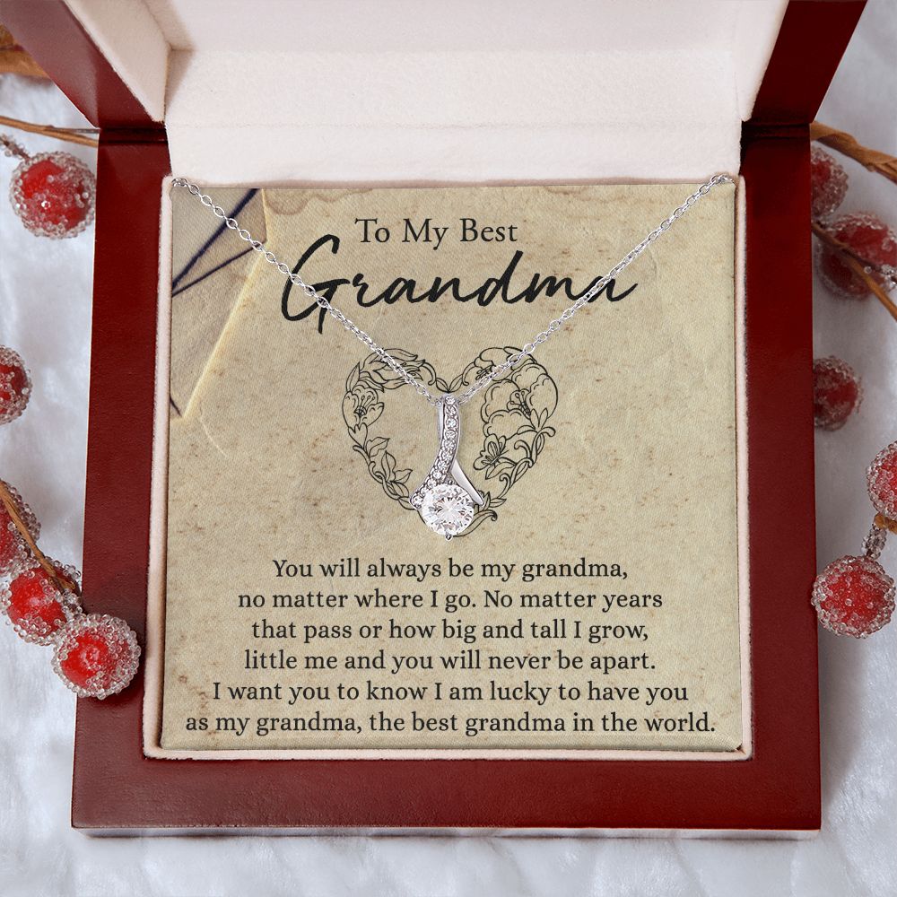 To My Grandma Necklace, Gift for Grandmother Necklace, Mothers Day Gift For Grandma Nana, Grandma Jewelry From Grandchildren GrandKids , Jewelry Box Gift For Grandma Grandmother6 Alluring Beauty Necklace