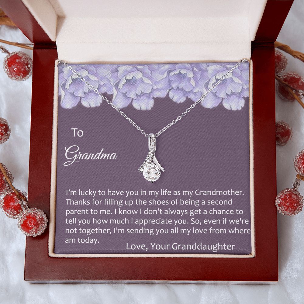 To My Grandma Necklace, Gift for Grandmother Necklace, Mothers Day Gift For Grandma Nana, Grandma Jewelry From Grandchildren GrandKids , Jewelry Box Gift For Grandma Grandmother21 Alluring Beauty Necklace