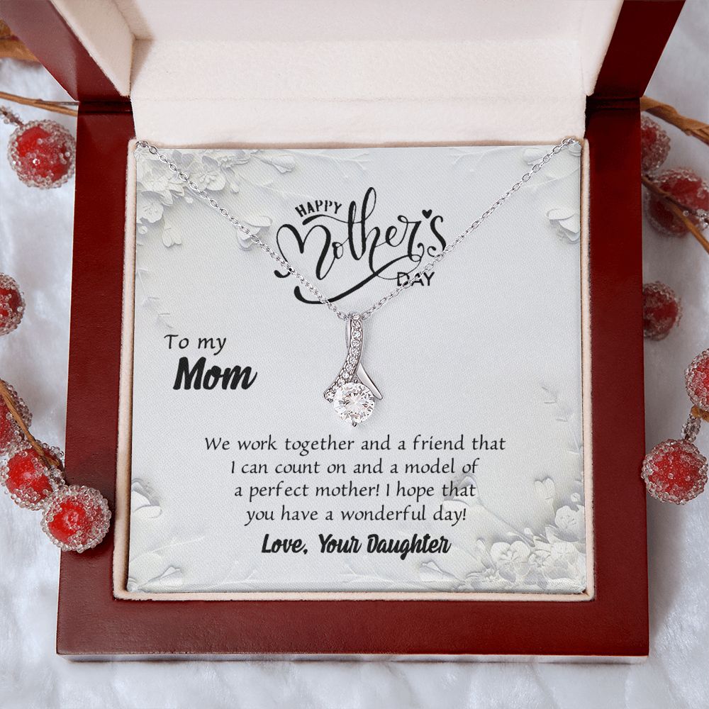 Mom Necklace Gifts for Mom from Daughter to Mom Gifts for Mothers Day from Daughter, To My Mom Necklace from Daughter to Mom Birthday Gifts Necklace with Message Card and Gift Box6 Alluring Beauty Necklace