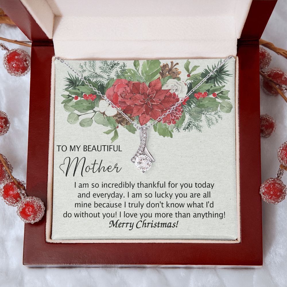 To My Mother Necklace from Daughter Pendant for Mom Christmas Pendant Inspirational Gift from Son to Mom Personalized Necklace Gift for Mother Fiance Christmas Present from Child 301 Alluring Beauty Necklace